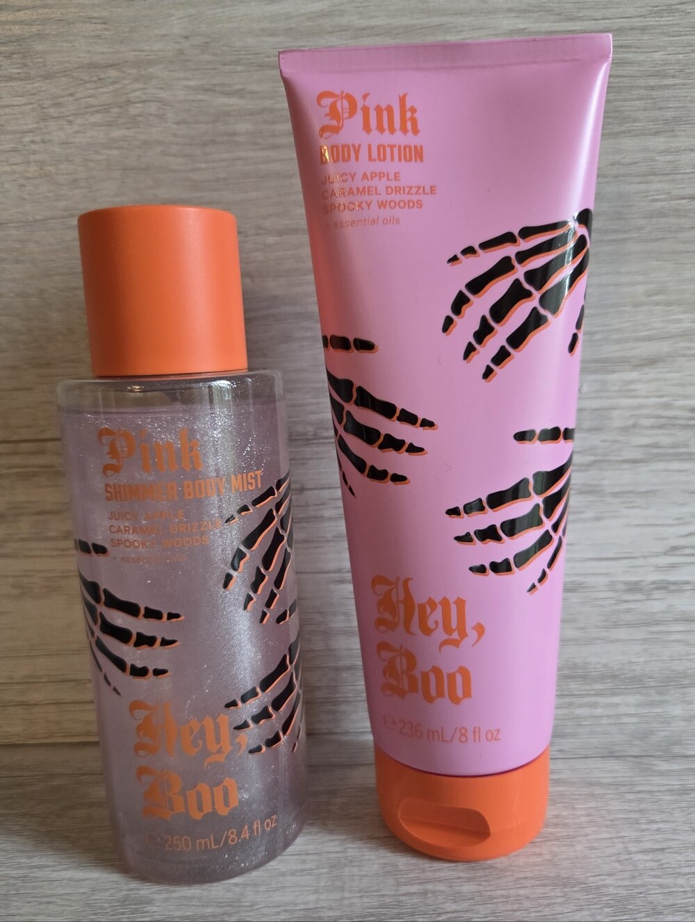 VS PINK NEW Halloween Hey Boo Body Lotion and Shimmer Mist Set